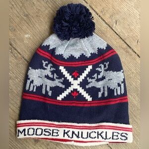 F15 Moose Knuckles Unisex Beanie Navy Blue Funny Graphic Wool Beanie Hat